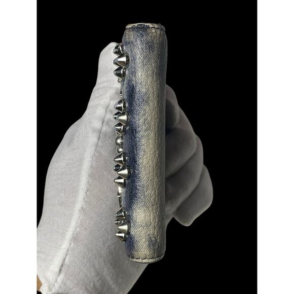 Rare Christian Louboutin Kios Spike Studs Punk Leather Bifold Wallet with COA - Picture 12 of 16